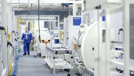 factory production line with worker