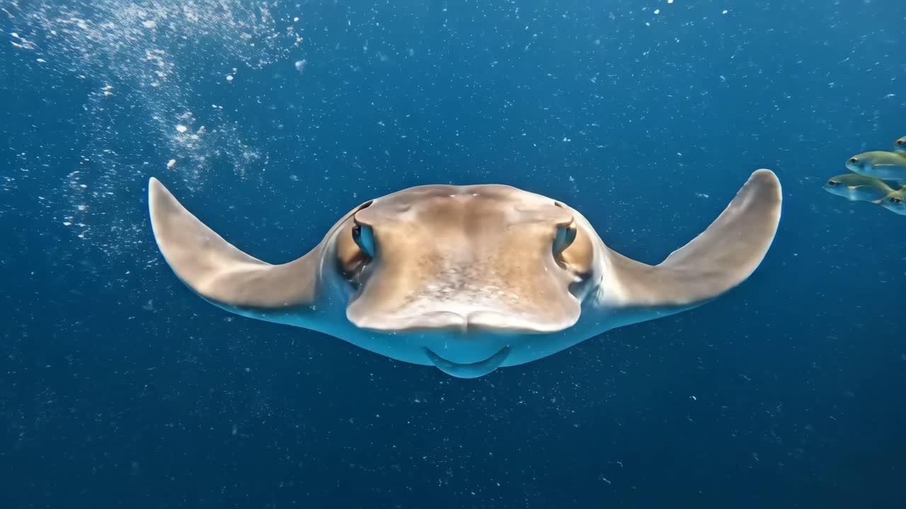Close-up of a Shark-like Ray Underwater