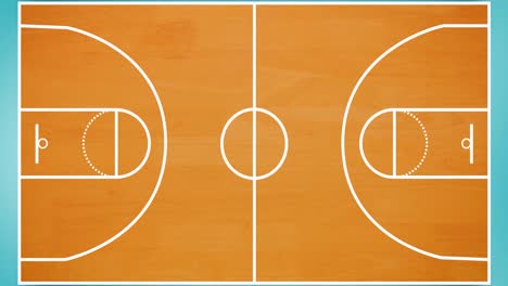 animation of basketball player with balls on basketball court background