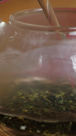 preparación de té verde