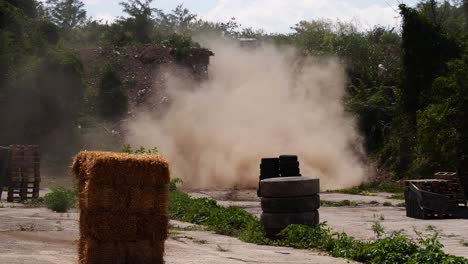 buggy kicking up dust