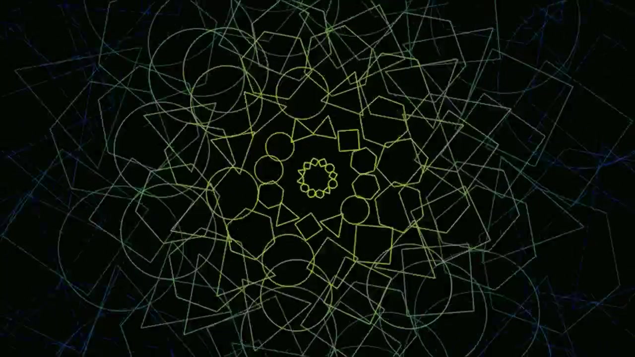 Animazione astratta di mandala geometrico con forme rotanti