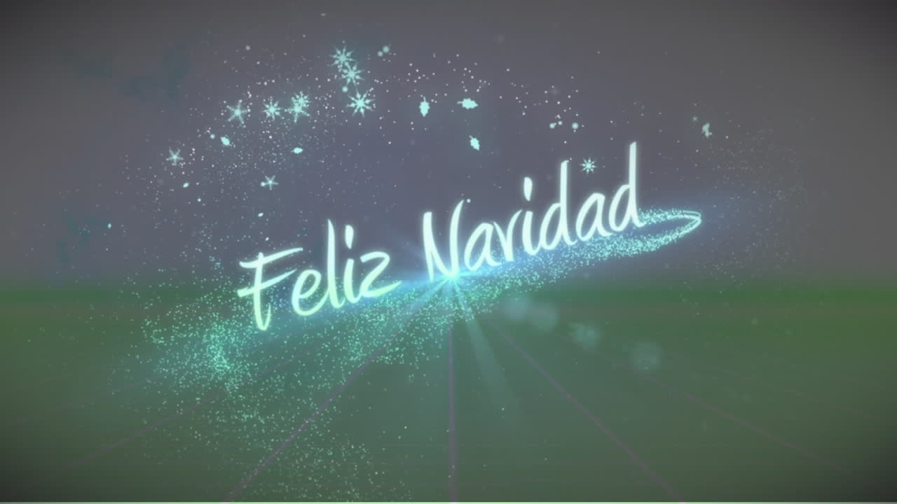 animación digital de felix navidad texto y estrellas brillantes moviéndose contra un fondo gris