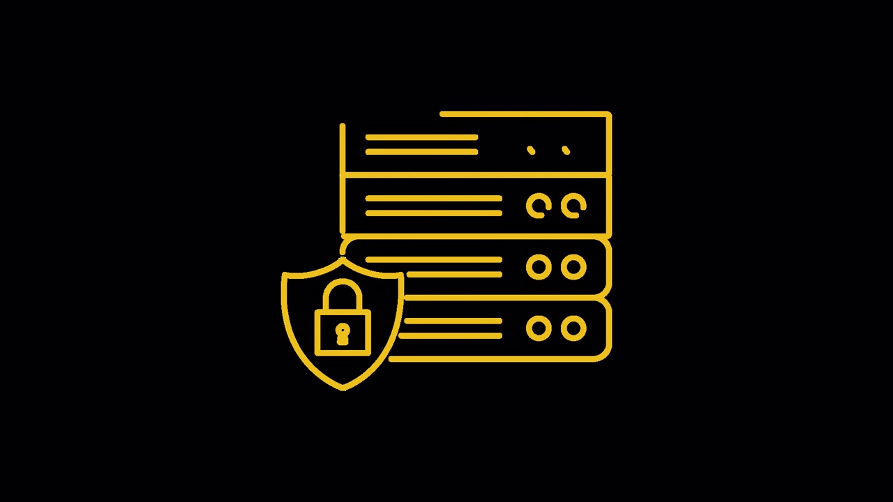Animated Icon of Data Security and Server Protection