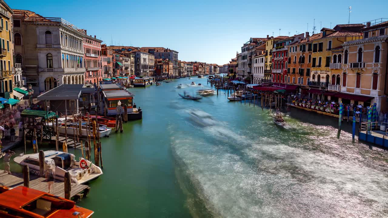 gran canal en venecia, italia vídeo de lapso de tiempo
