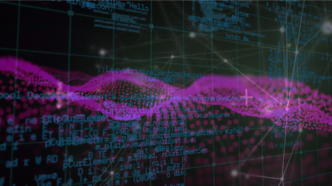 Animation of network of connections over data processing