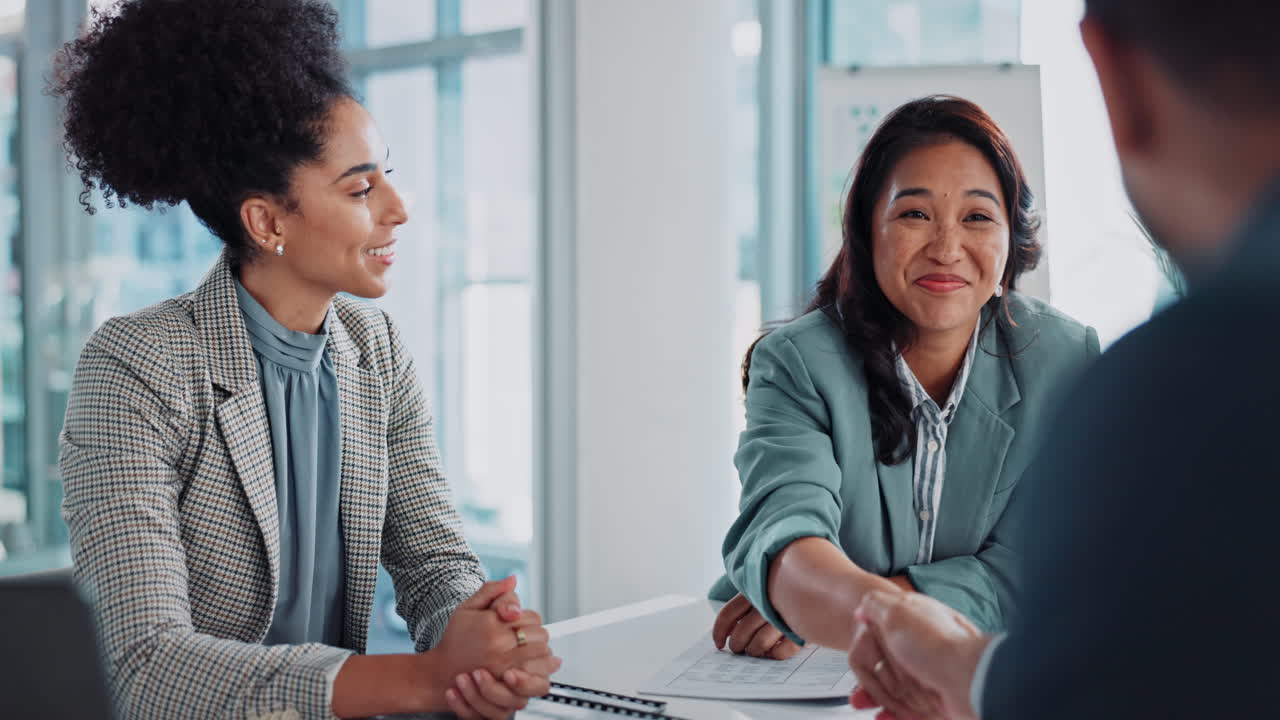 Business meeting and handshake