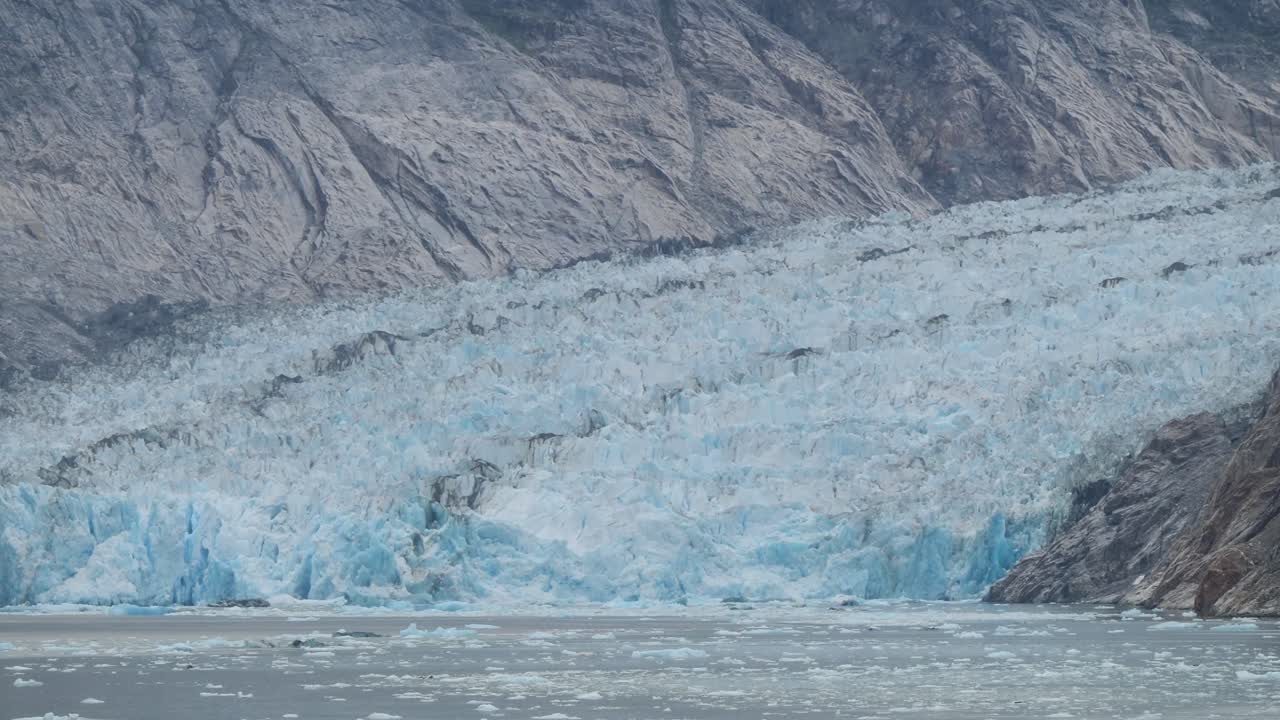 Frozen waters at Dawes Glacier, Endicott Arm fjord. Alaska Cruise vacation.