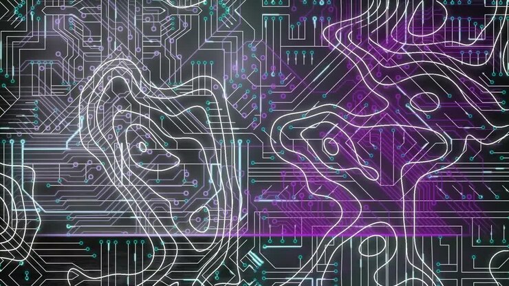 Animation of isohypses over integrated circuit