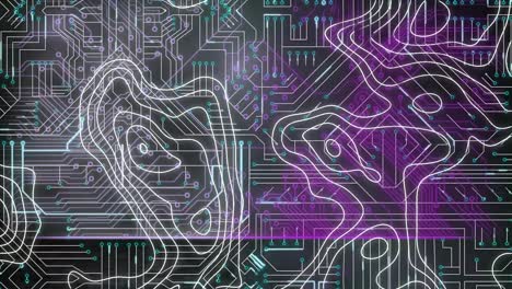 animación de isohypses sobre circuito integrado
