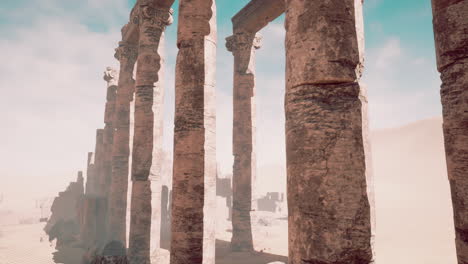 antiguas ruinas en un paisaje desértico