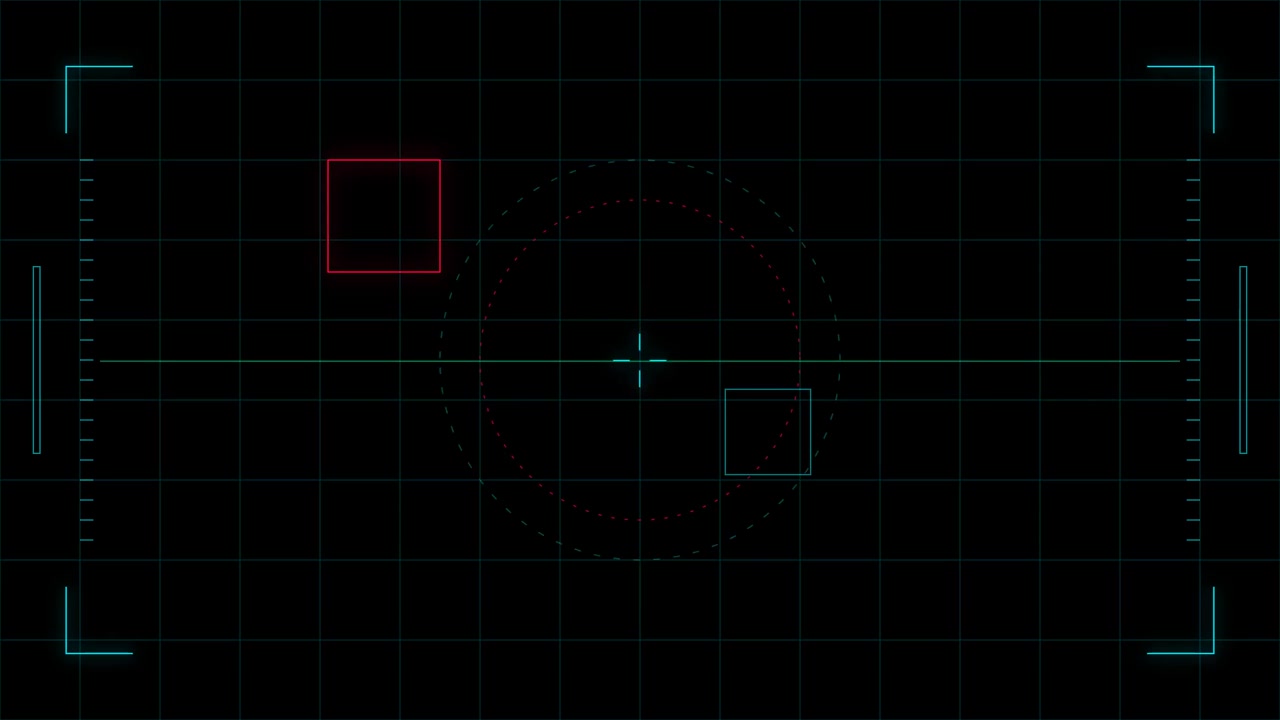 Digital HUD Interface With Moving Target Tracking Boxes