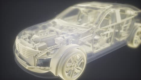 detailed car engine and other parts