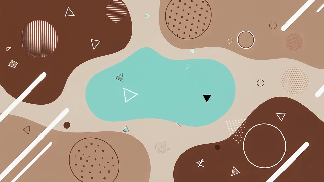 Moderne abstrakt baggrundsanimation med organiske og geometriske former.