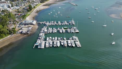 small yacht harbour at soldiers point in salamander bay nsw australia