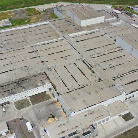 aerial view of warehouse storages
