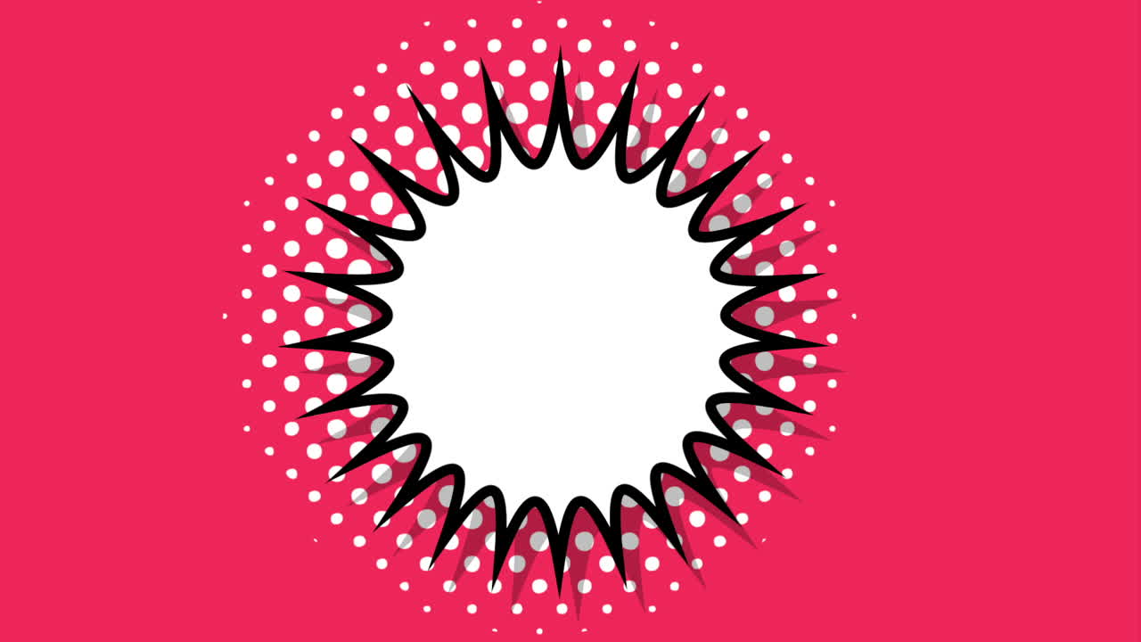 animación de estilo pop art de explosión