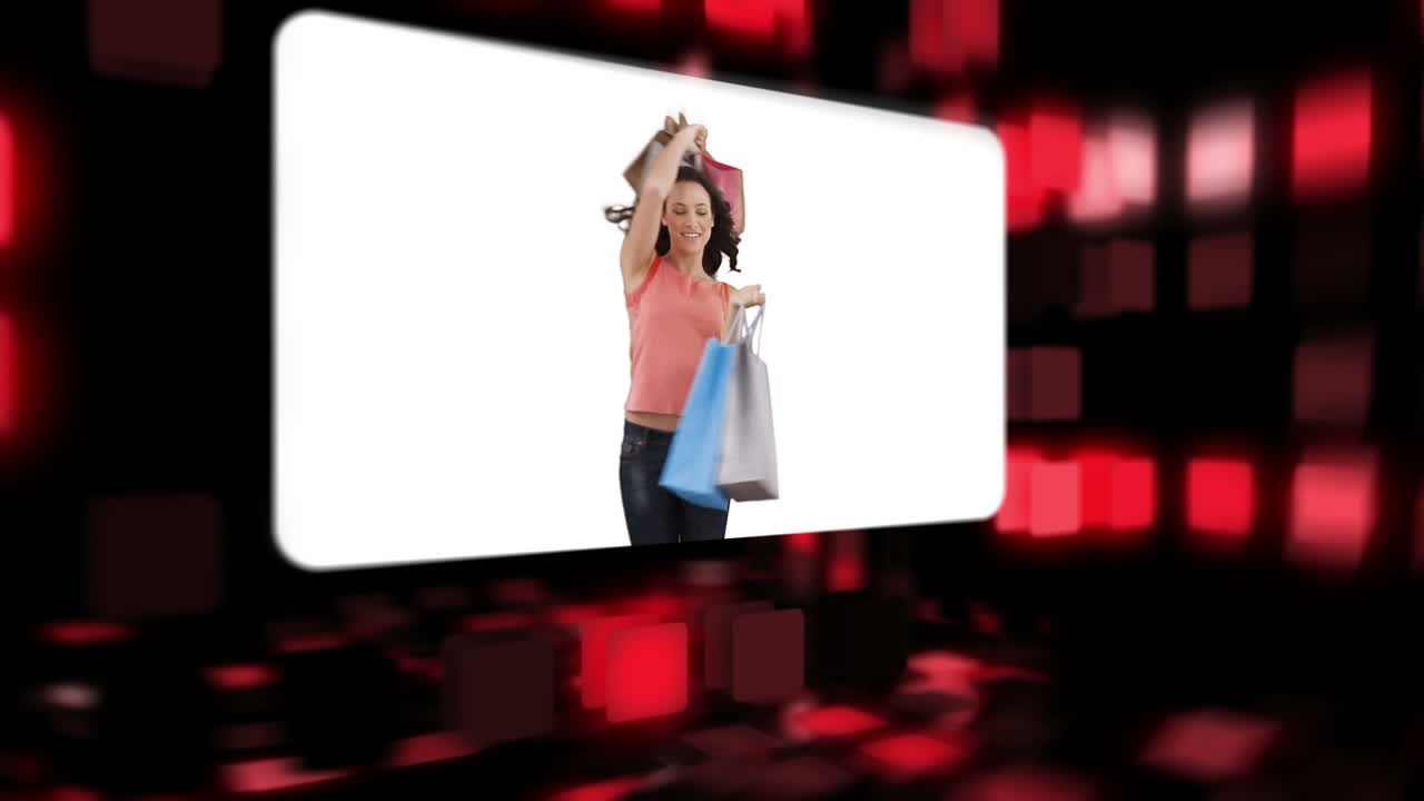 mujeres felices sosteniendo sus bolsas de compras