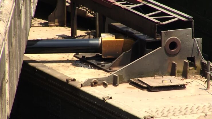 Detail of the hydraulic arm of the gates at Pedro Miguel Locks, Panama Canal