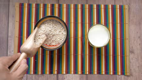 preparación de avena con leche