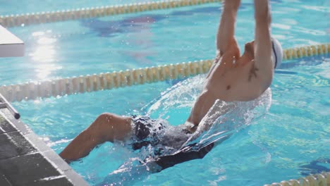 swimmer training in a swimming pool