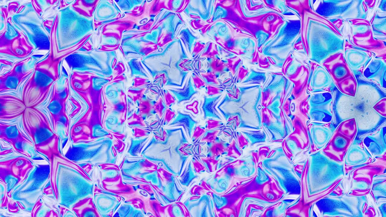 3d elegante abstracto en bucle bg como patrón simétrico ondulado como estructura caleidoscópica con ondas, vidrio líquido multicolor con hermosos colores de gradiente. 4k animado fluido colorido de moda