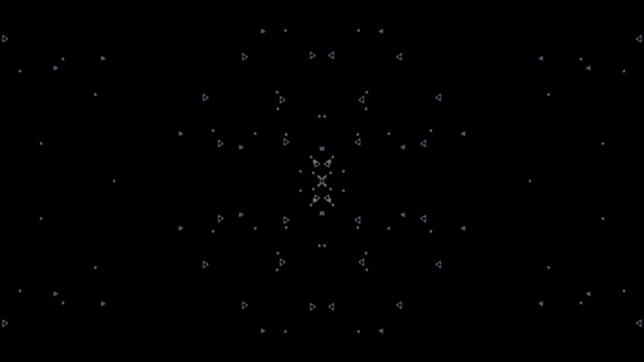 Abstract Geometric Pattern of Pulsing Triangles on Black Background