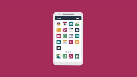 fake 2d - 3d white phone animation. mockup. chroma screen with track marks. animated background with textures and warm colors.