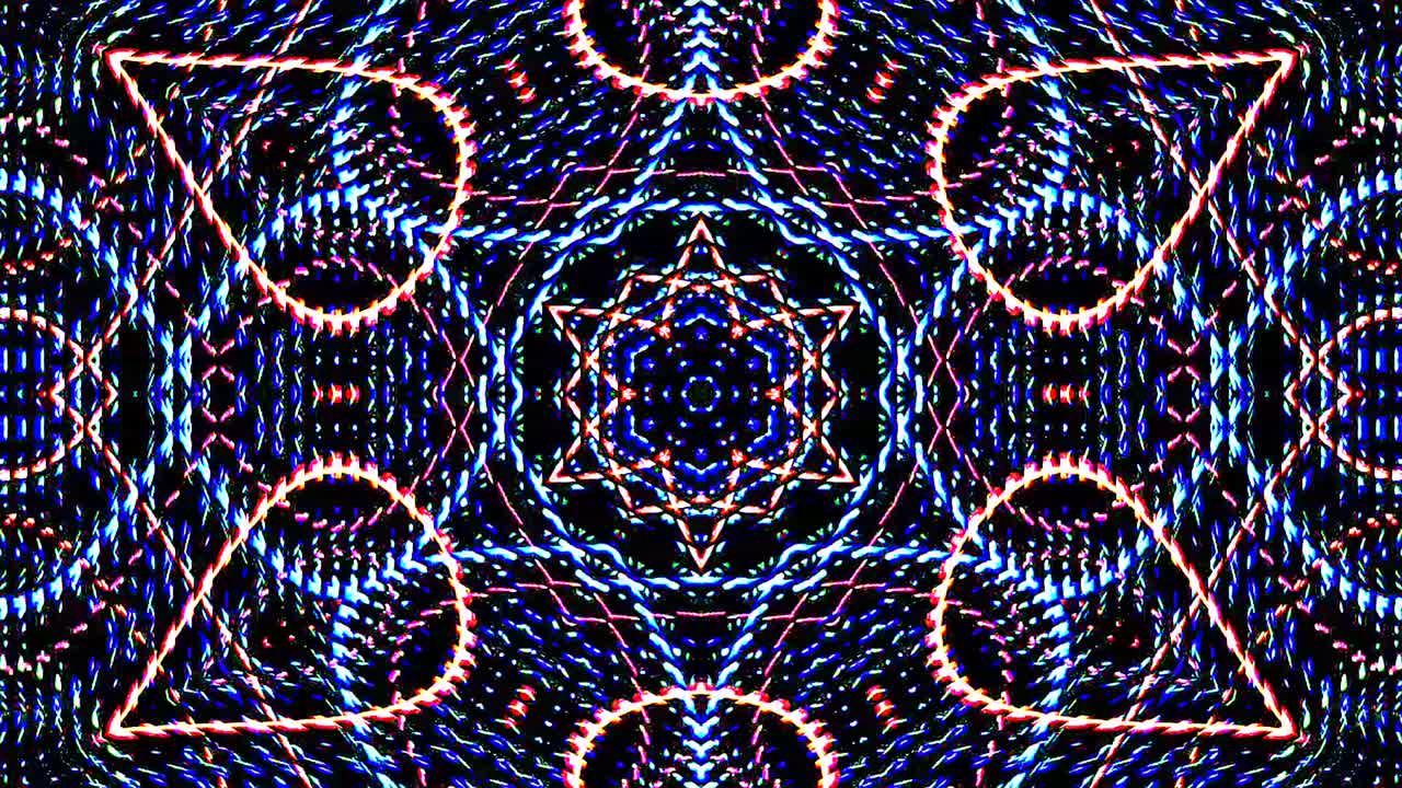 Beautiful abstract kaleidoscope that shines, a radiant light that regulates the subtle movements