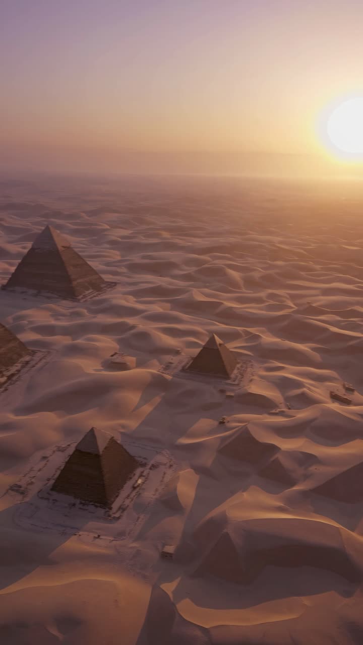 A low-angle shot of the Sphinx at dusk, highlighting its grandeur against a purple sky