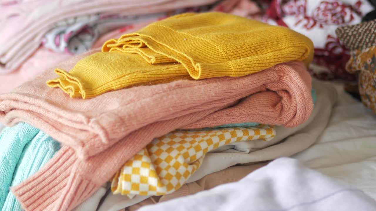 Stack of folded sweaters
