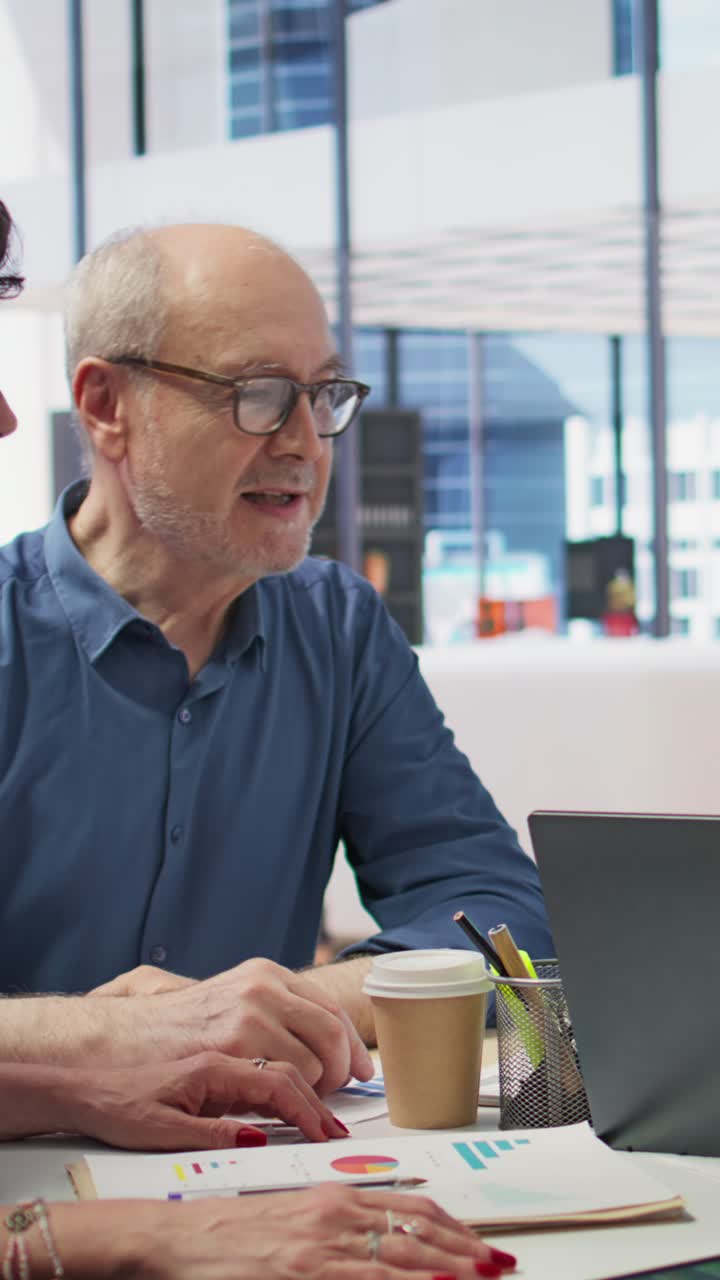 Vertical Video Financial advisor sharing his expertise regarding pension and retirement plans