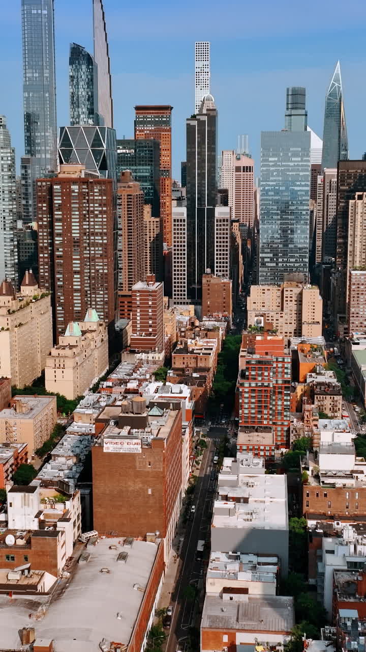New York city aerial view. Urban Manhattan american lansmark.