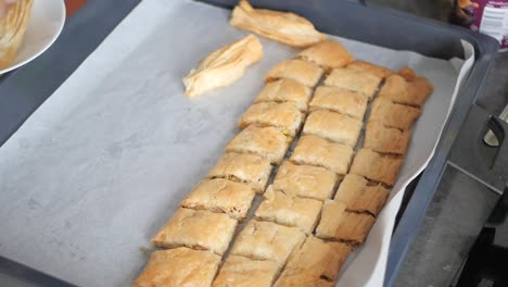 preparing baklava