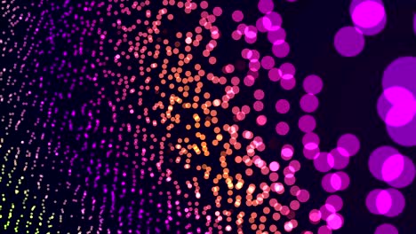 abstract bokeh background dancing particles golden purple