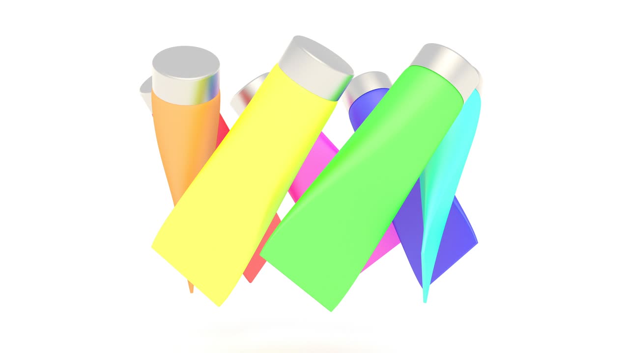 컬러 튜브 스킨 케어 건강 컨셉 자연 아름다움 화장품 패션 순환 가능 4k