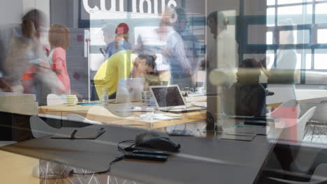 busy office in fast motion 4k