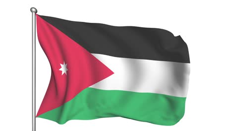 bandera de jordania en el viento (canal alfa, semitransparente, en bucle)