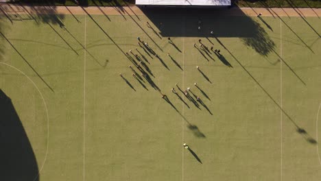 hockey teams preparing for match, buenos aires in argentina