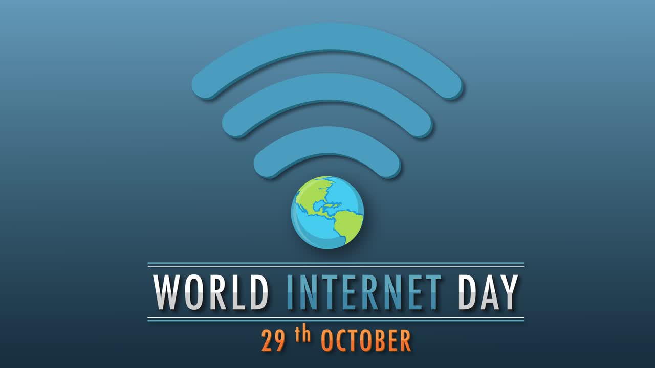 animación conmemorativa de la conectividad global en línea