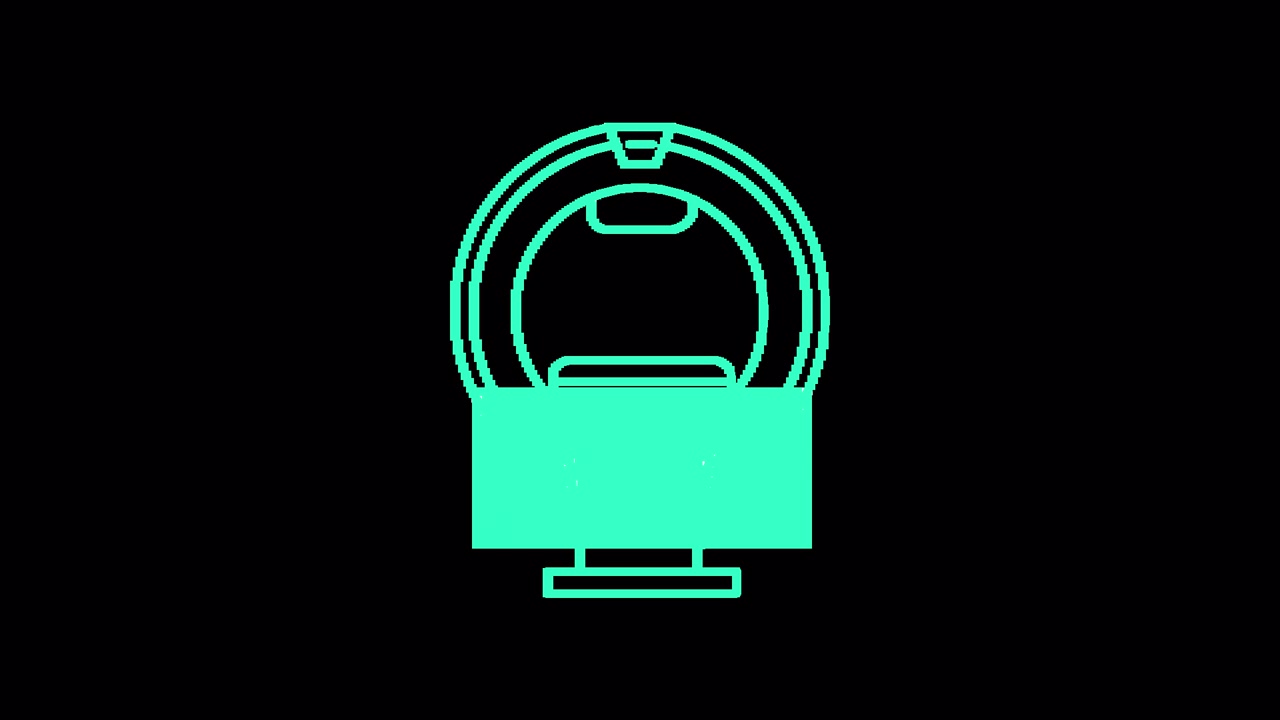 Animated Line Art Icon of a CT Scan Machine