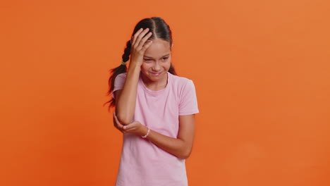 preteen child girl kid loses becoming surprised by game fail bad fortune loss unlucky news
