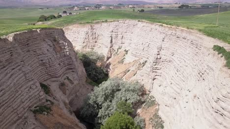 burlingame canyon aerial shows dramatic sedimentary stratification