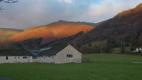 the countryside in the lake district of cumbria in england