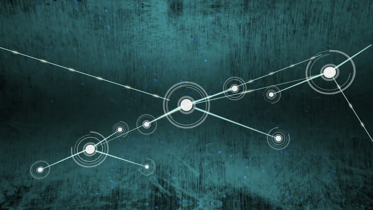 녹색 배경에 있는 점들로 연결된 네트워크의 애니메이션