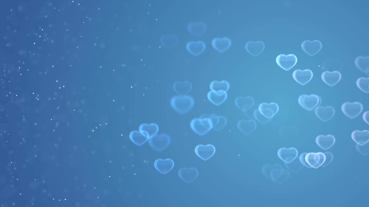 심장 모양의 보케 (bokeh) 가 녹아있는 이없는 루프 배경