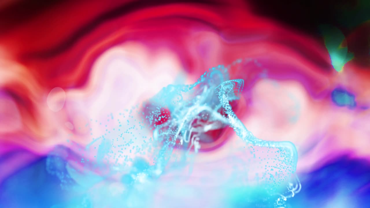 animación de luces brillantes en movimiento y ondas sobre un fondo negro