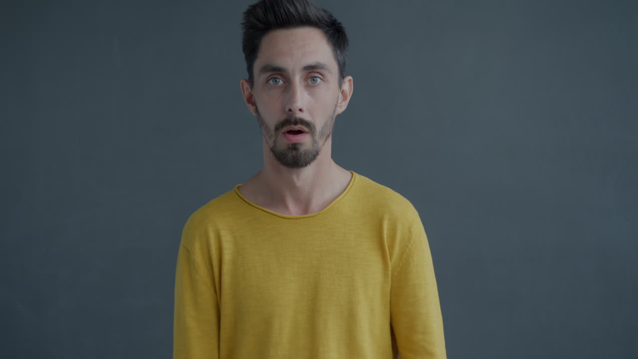 Man with various expressions