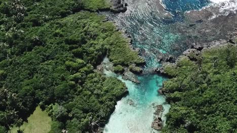 vanuatu island village near blue lagoon and stunning rocky beach