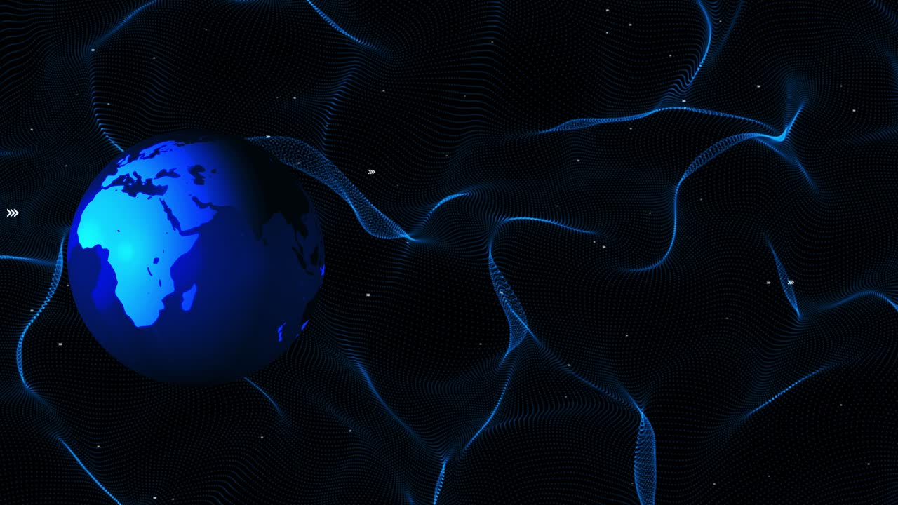 Network connection structure artificial intelligence concept digital blue planet earth connect waves